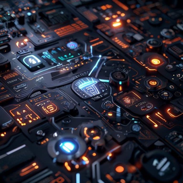 Futuristic AI automation panel